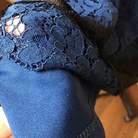 Francesca's Blue Lace Mini Dress SZ Small - Picture 6 of 12